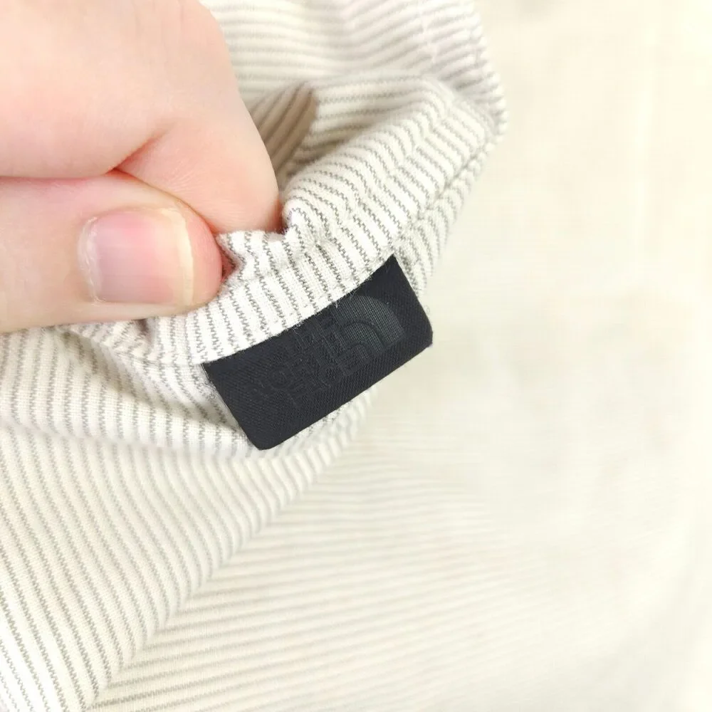 The North Face‎ Men White Gray Stripe Button Up Shirt Mens Large